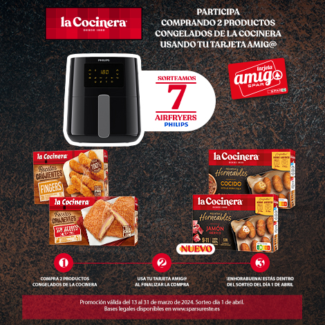 sorteo de 7 airfryer con la tarjeta amiga y La Cocinera